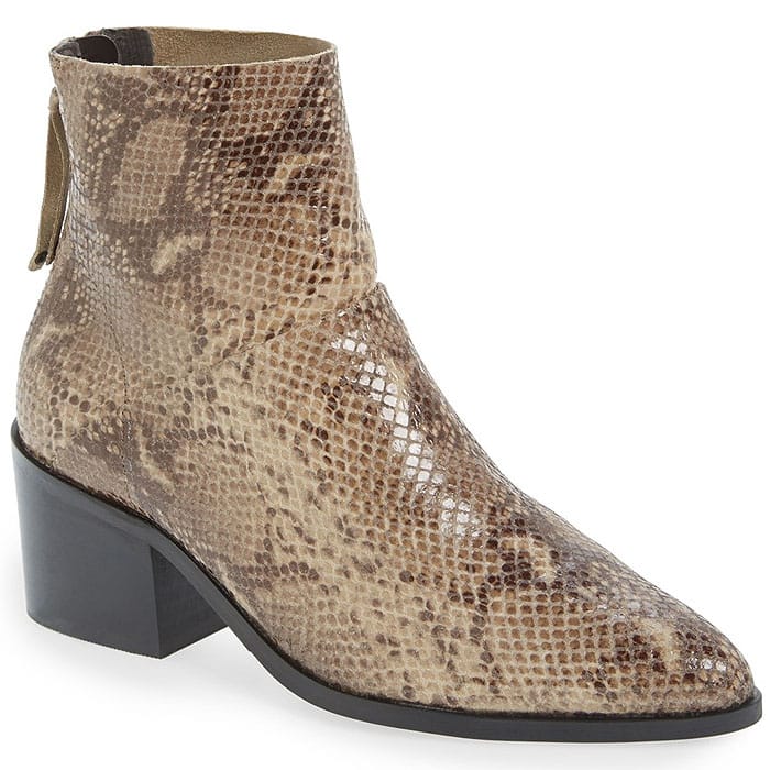 Topshop 'Midnight' Snake-Embossed Ankle Boots