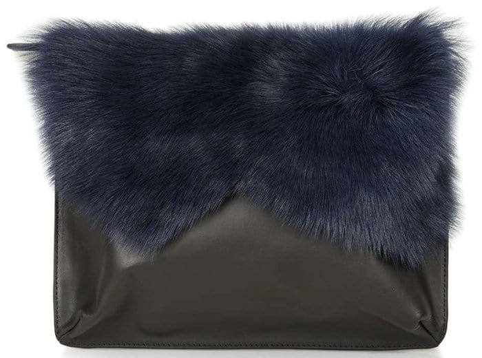 Topshop Premium Shearling Clutch