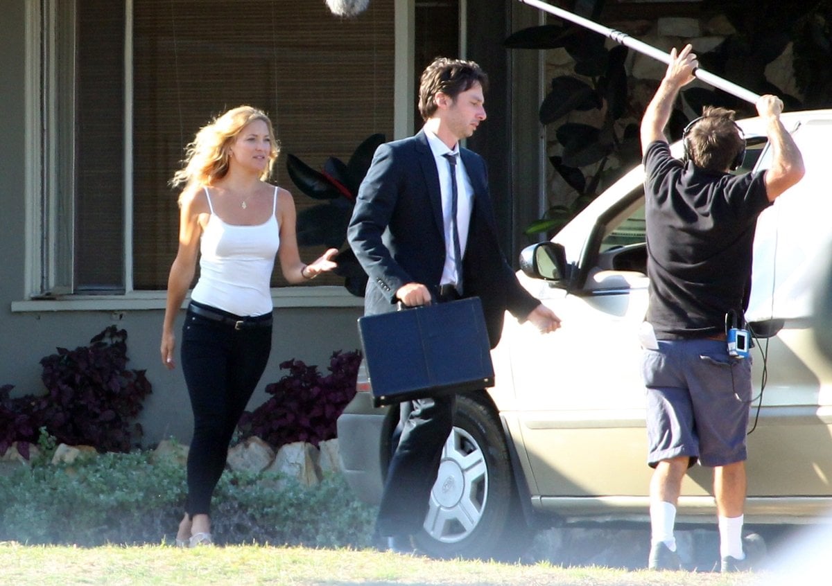 Kate Hudson as Sarah and Zach Braff as Aidan filming Wish I Was Here in Los Angeles