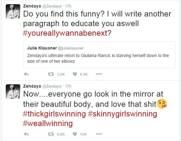 Zendaya slams Julie Klausner for her body-shaming comments