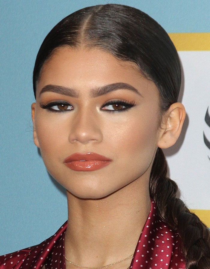 Zendaya wears her hair back and braided at the 9th annual Essence Black Women In Hollywood Luncheon
