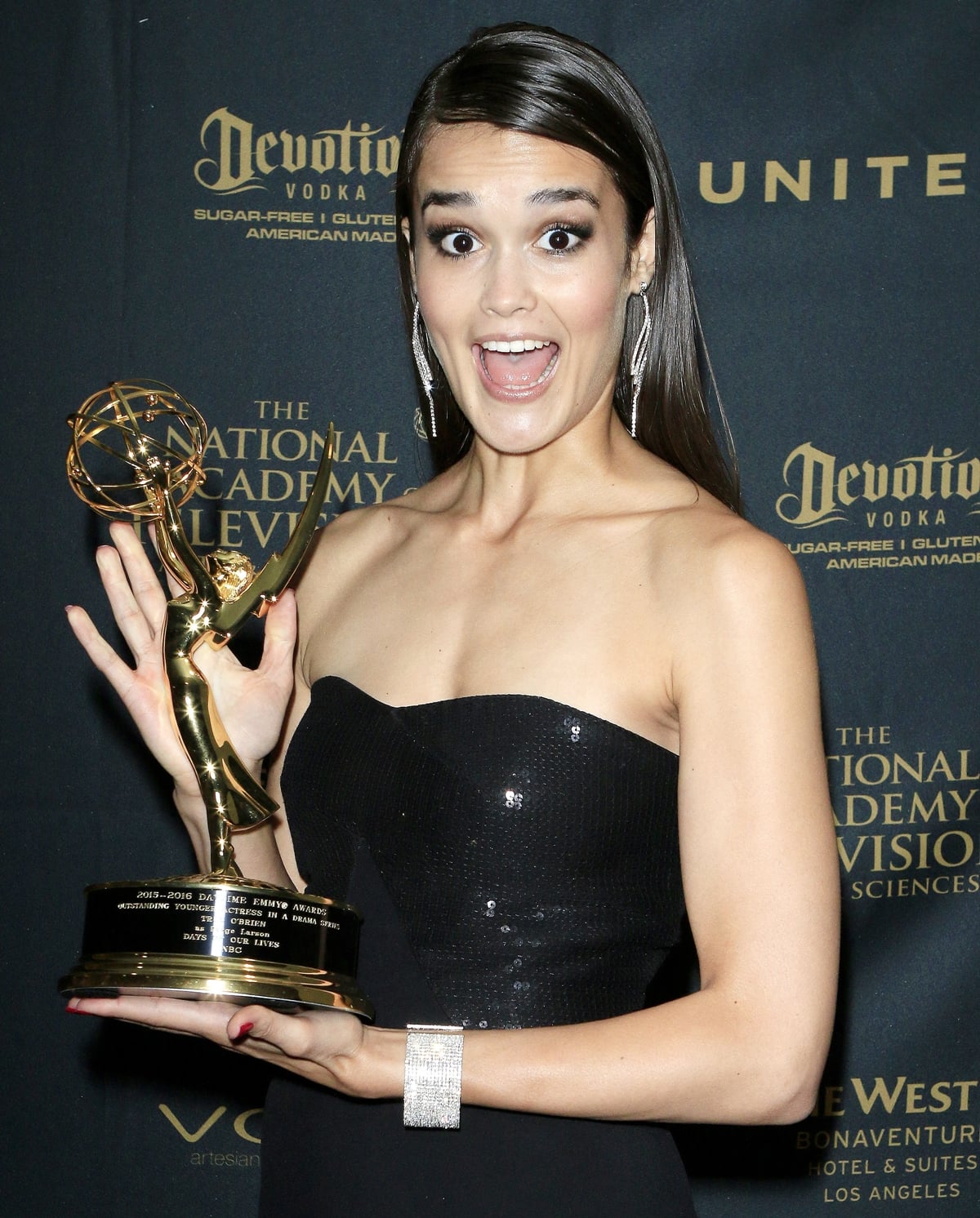 True O'Brien accepts her Outstanding Younger Actress in a Drama Series award during the 43rd annual Daytime Emmy Awards