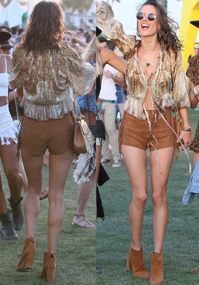 Alessandra Ambrosio puts on a cheeky display at Coachella