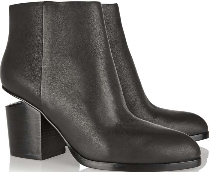 Alexander Wang "Gabi" Tilt-Heel Leather Boot in Black