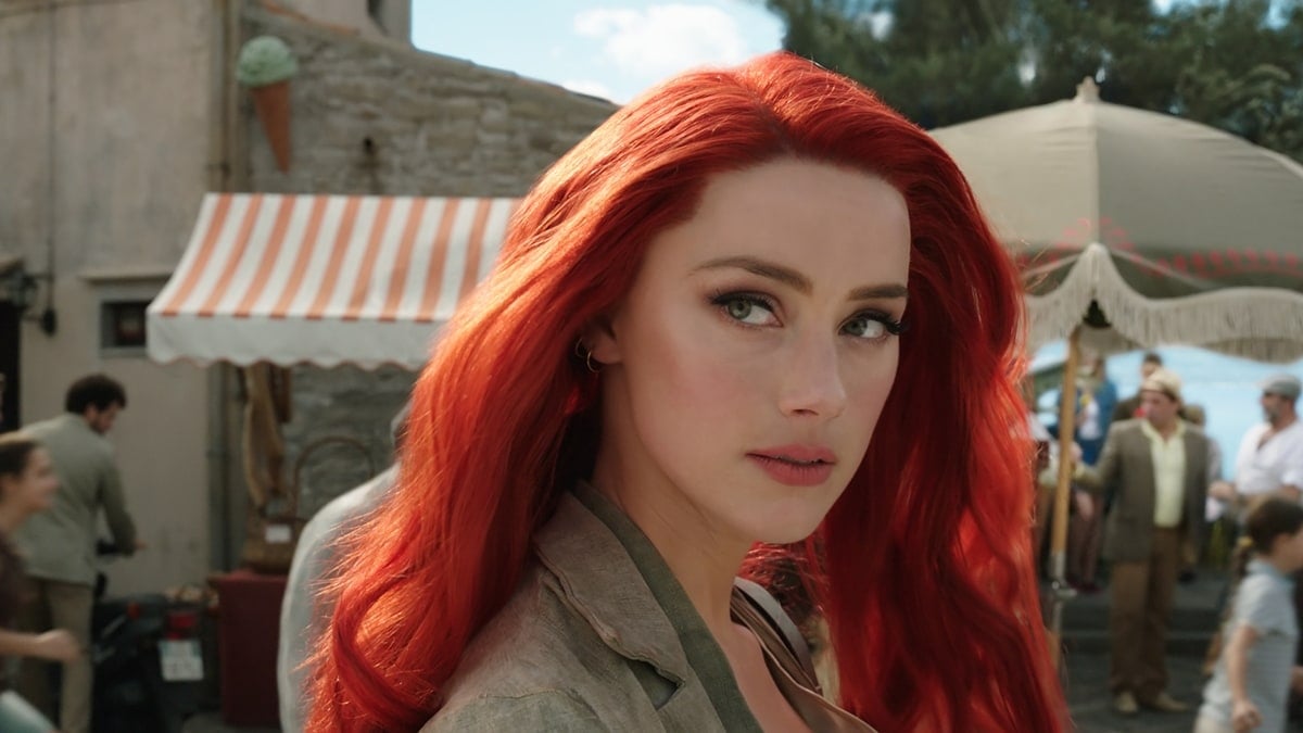 Amber Heard in her DC character Mera's signature red hair