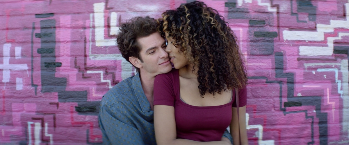 Andrew Garfield stars as Jonathan Larson and Alexandra Shipp stars as his girlfriend Susan Wilson in "Tick, Tick... Boom!"