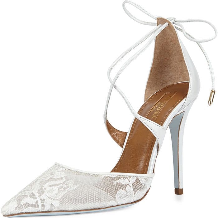 Aquazzura Matilde Bridal Pumps Crisscross Tie Back