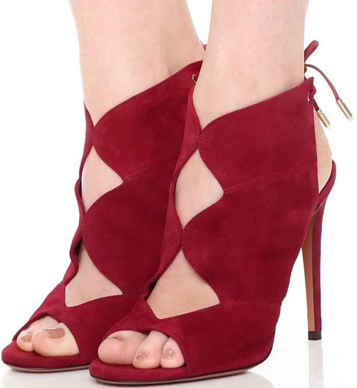 Aquazzura Pasadena Cutout Suede Sandal Booties