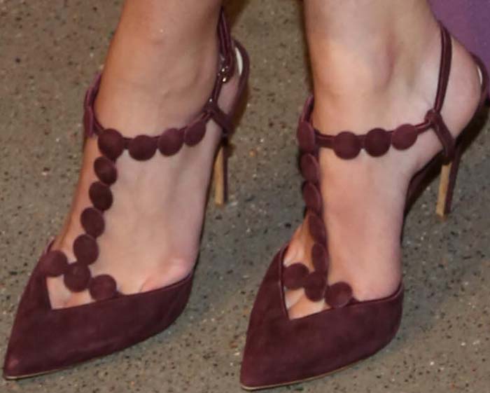 Ashley Benson's feet in studded Alaïa pumps