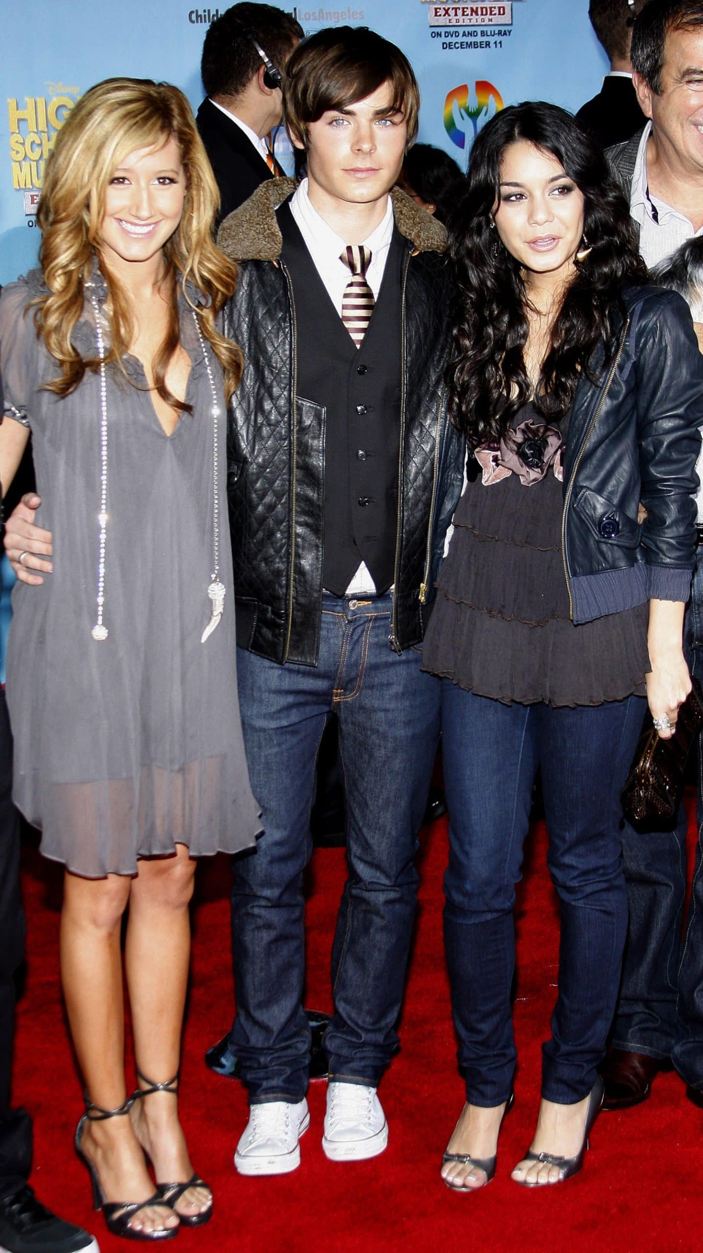 Ashley Tisdale, Zac Efron, and Vanessa Hudgens at the DVD release premiere of "High School Musical 2: Extended Edition"
