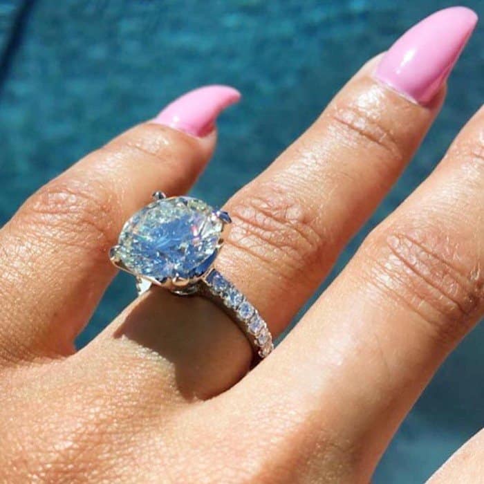 Blac Chyna shows off her massive 7-carat diamond engagement ring, designed by Ben Baller and gifted by Rob Kardashian