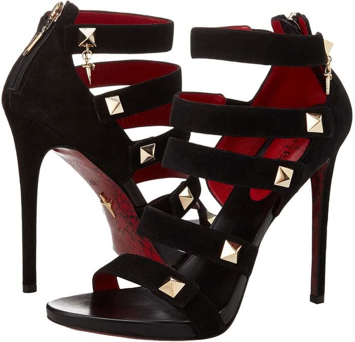 Cesare Paciotti Studded Suede Strappy Sandals