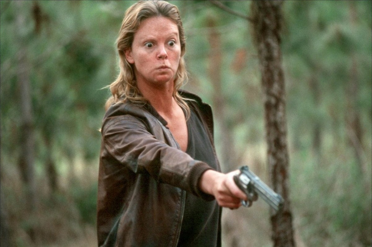 Charlize Theron portrays serial killer Aileen Wuornos who murdered seven of her male clients
