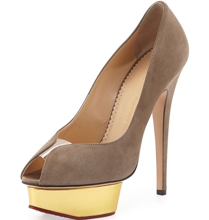 Suede Metallic Charlotte Olympia Daphne Pumps