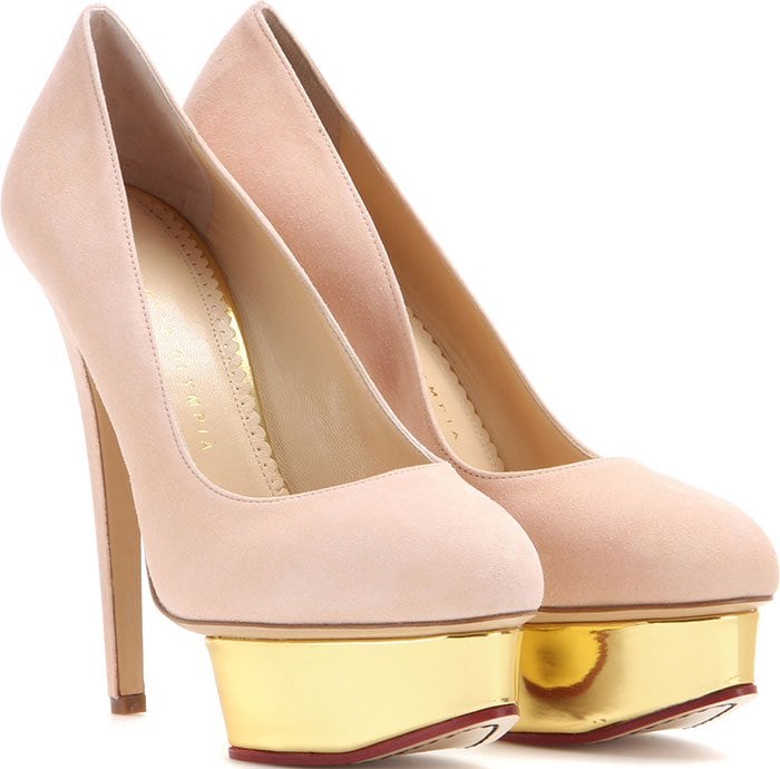 Charlotte Olympia Dolly suede platform pumps