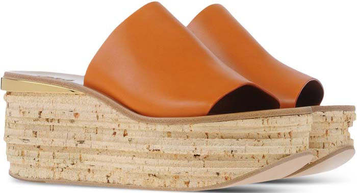 Chloé "Camille" Cork Leather Mules