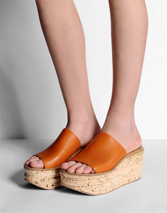 Chloé "Camille" Cork Leather Mules