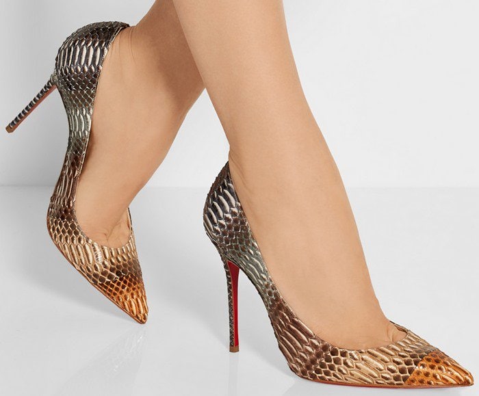 Christian Louboutin Pigalle Follies 100 suede pumps snake