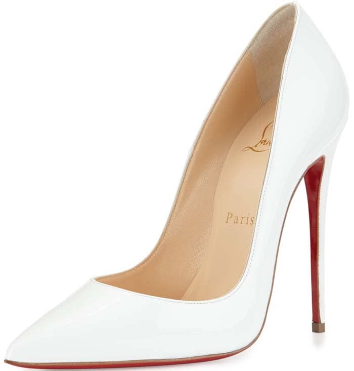 Christian Louboutin "So Kate" Patent 120mm Red Sole Pump in White