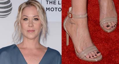 Christina Applegate - Christina Applegate Jokes 'Salary Is a Little Different' in Indie Films at  the Tribeca Film Festival in Nude Patent Sandals