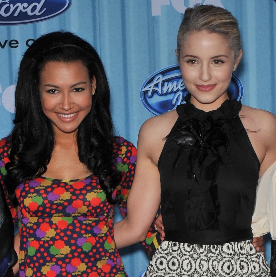 Naya Rivera with her Glee co-star Dianna Agron, whose father was diagnosed with multiple sclerosis when Agron was just 15 years old