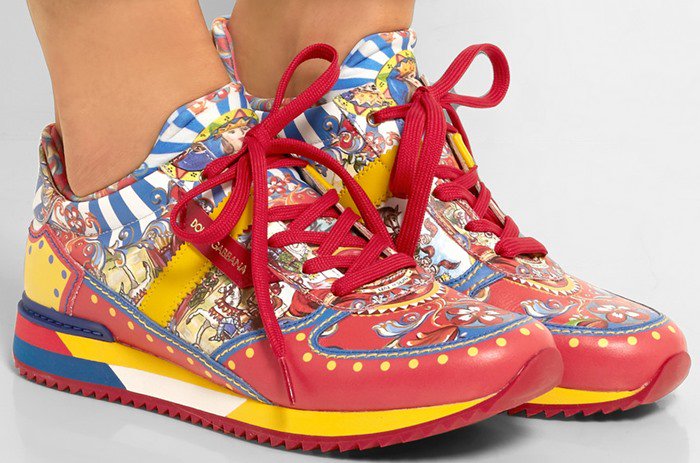 Dolce & Gabbana Printed leather sneakers