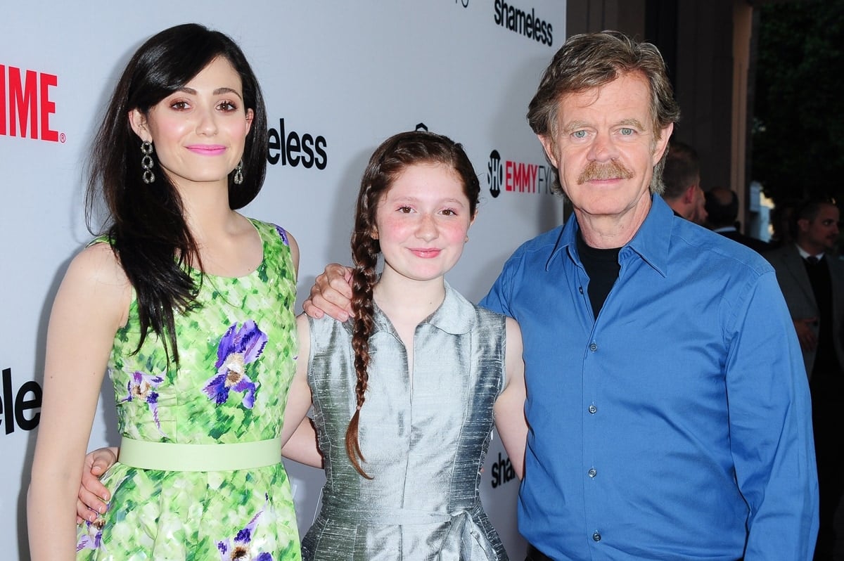 Emmy Rossum, Emma Kenney, and William H. Macy arrive at the Los Angeles Special Screening of Showtime's "Shameless"