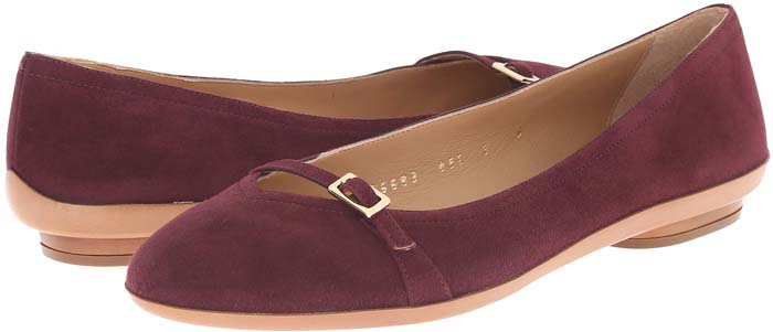 Salvatore Ferragamo "Audrey" Buckled Suede Ballet Flats