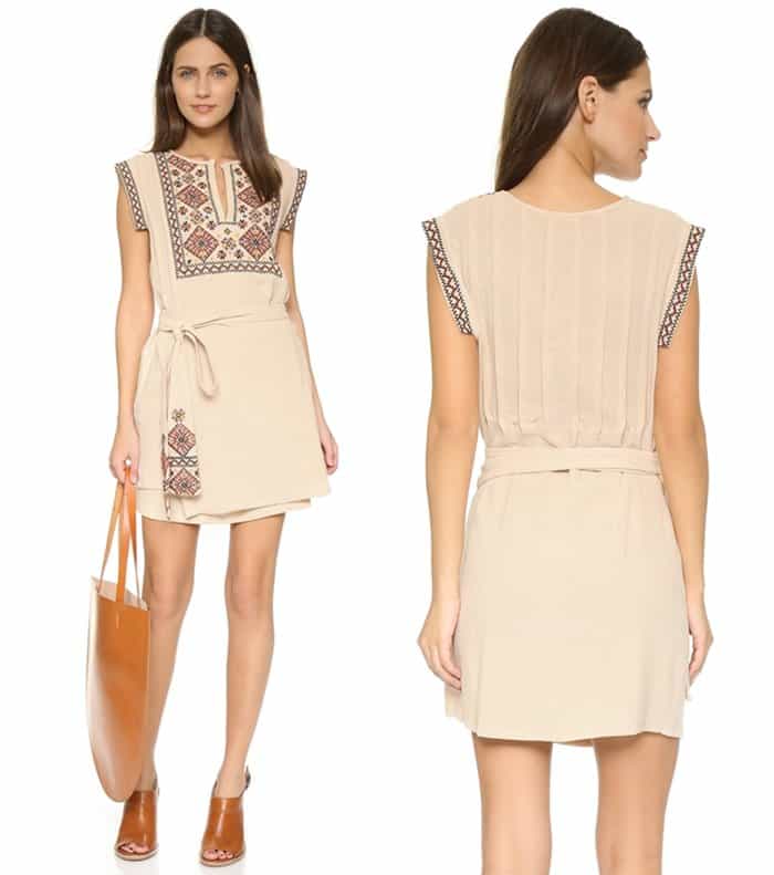 Free People Running Wild Embroidered Mini Dress