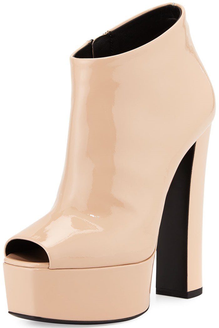 Giuseppe Zanotti Lavinia Platform Peep-Toe Bootie in Blush