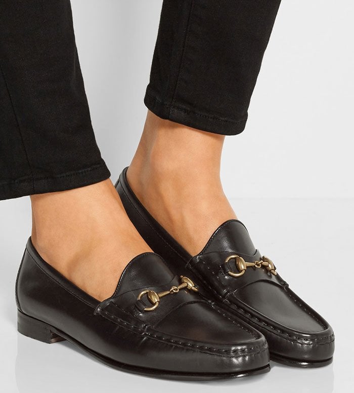 Black Gucci Horsebit-Detailed Leather Loafers