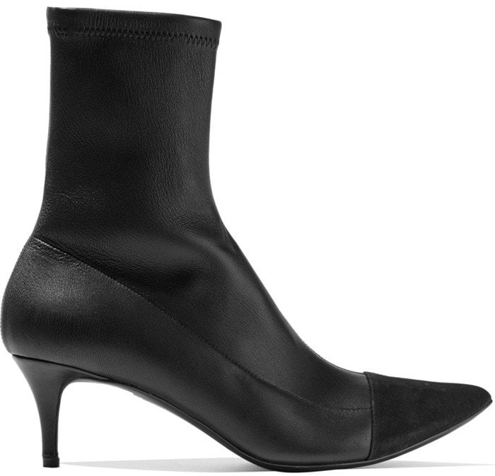 Haider Ackermann Suede-paneled stretch-leather boots