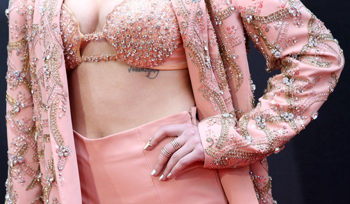 Halsey accessorized with jewelry by Amanda Marmer and Sabrina B