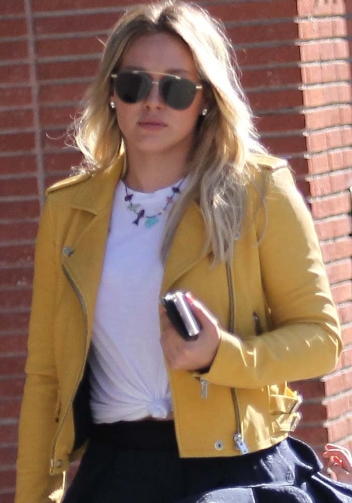 Hilary Duff wears her hair down as she steps out for some shopping in Beverly Hills