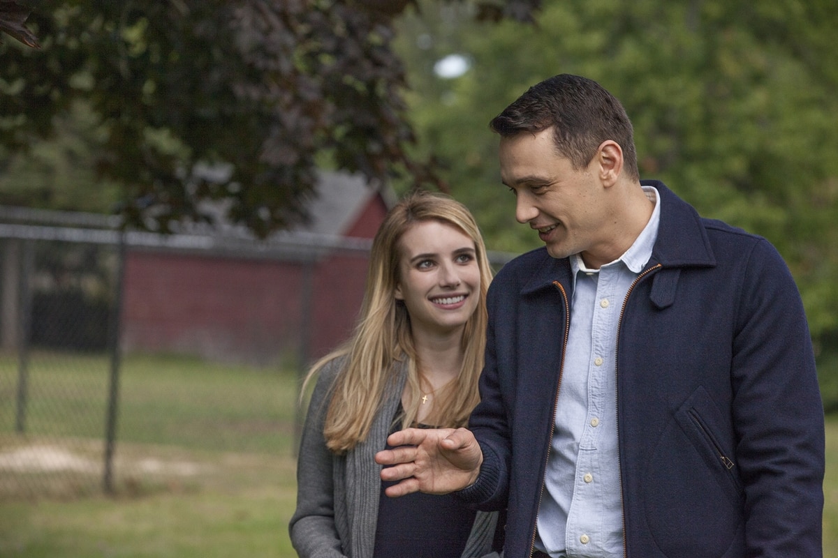 James Franco as Michael Glatze and Emma Roberts as Rebekah in the 2015 American biographical drama film I Am Michael