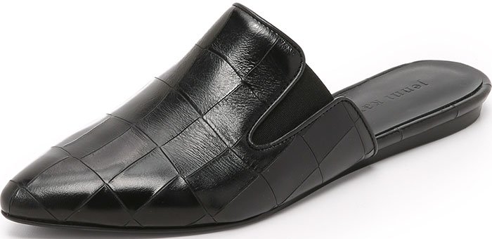 Black Jenni Kayne Croc-Embossed Mules