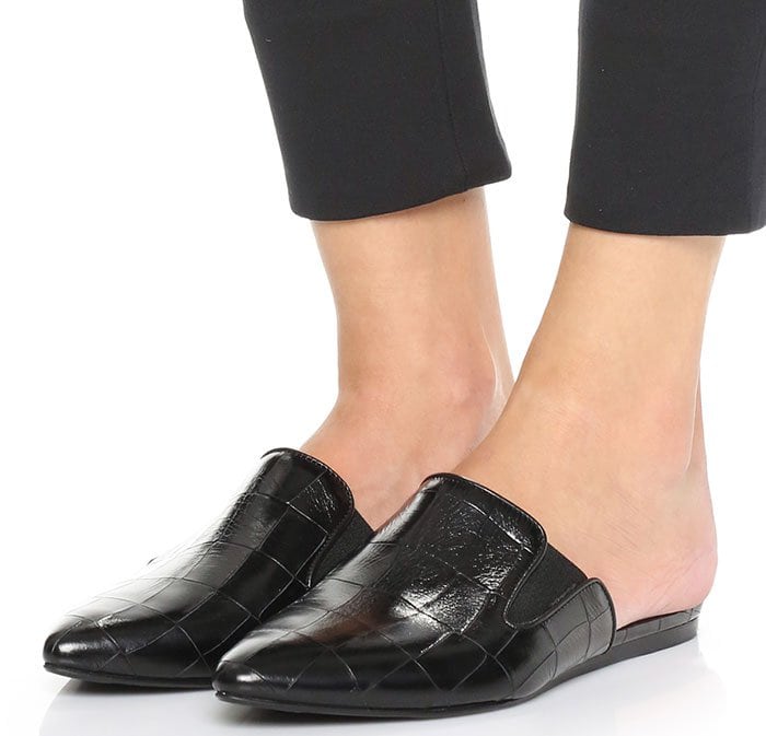 Black Jenni Kayne Croc-Embossed Mules