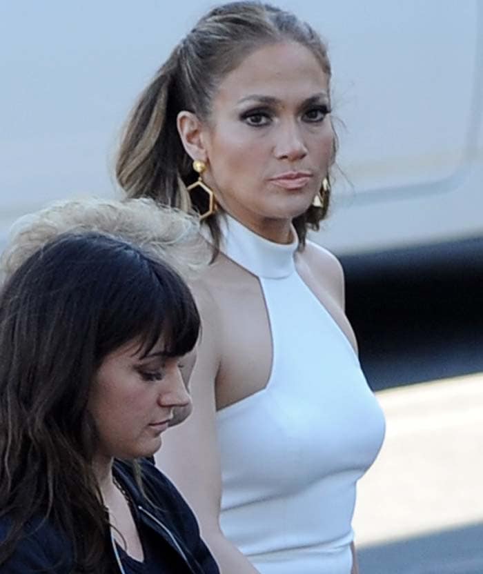 Jennifer Lopez is seen backstage getting ready for the American Idol final four in Los Angeles on March 31, 2016