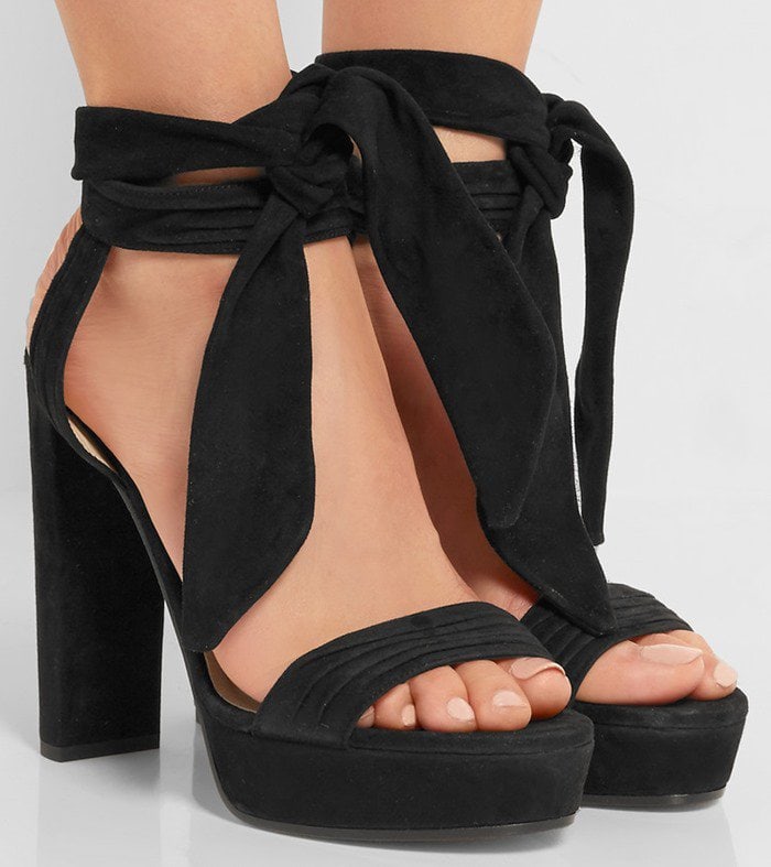 Jimmy Choo Kaytrin suede platform sandals in black suede