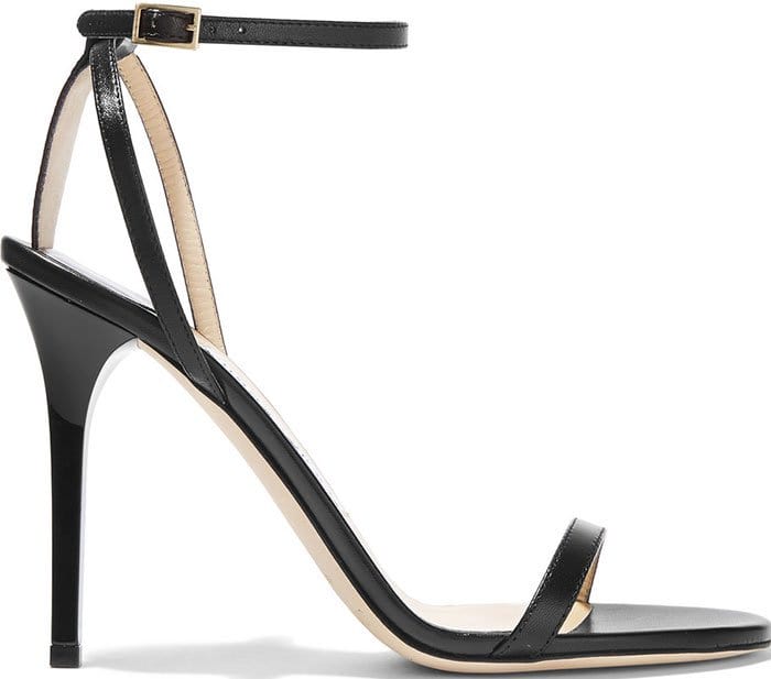 Jimmy Choo "Minny" Sandals Black Leather