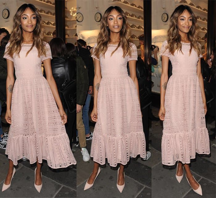 Jourdan Dunn fulfilled her responsibilities as a brand ambassador for Kate Spade, even as she graced the opening of their third store in London