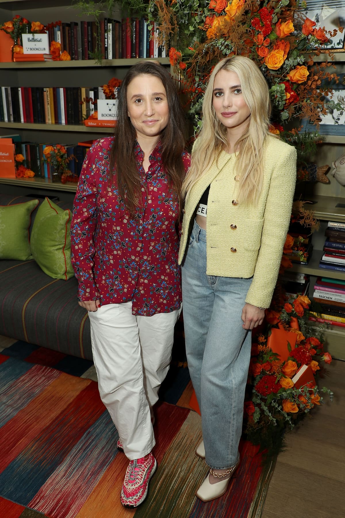 Karah Preiss and Emma Roberts at a launch event for their book club Belletrist held at The Whitby Hotel Reading Room