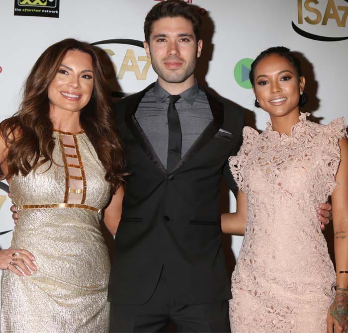 Karrueche Tran on the red carpet with Lilly Melgar and Kristos Andrews at the Indie Series Awards
