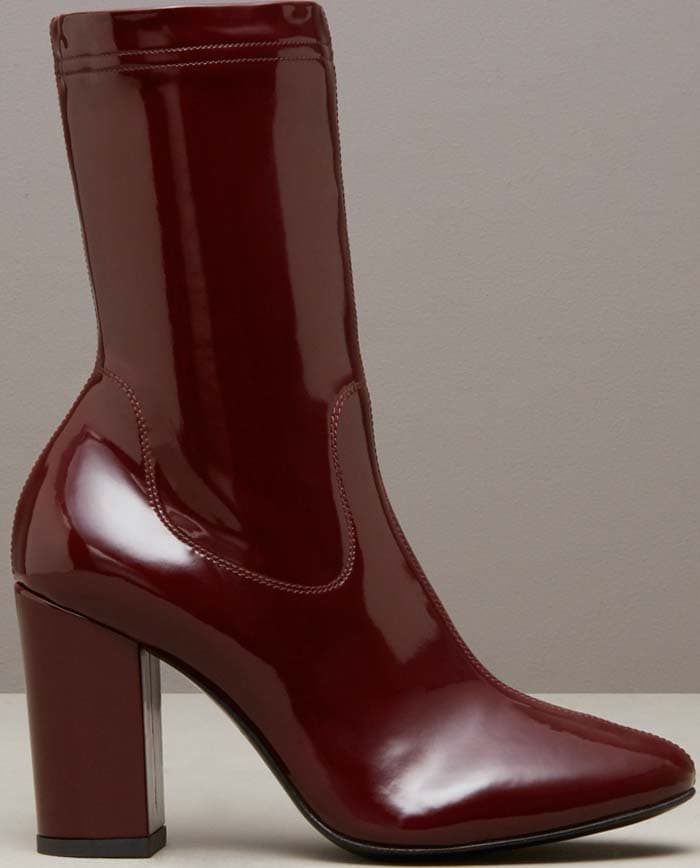 Burgundy Kenneth Cole "Krystal" Patent-Leather Boots