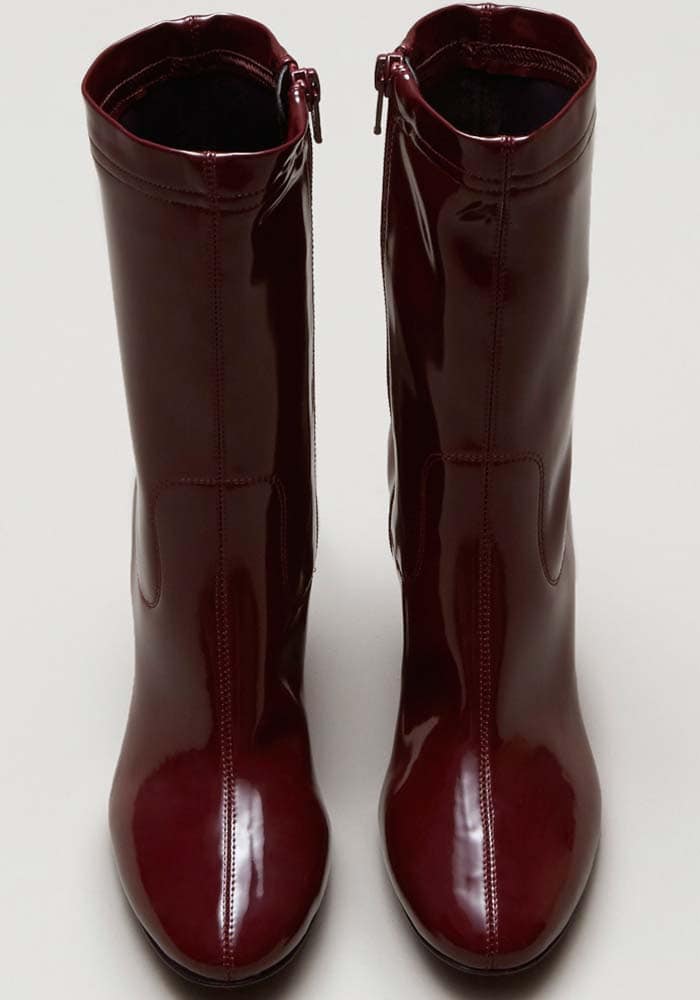 Kenneth Cole Krystal Patent Leather Boot Burgundy