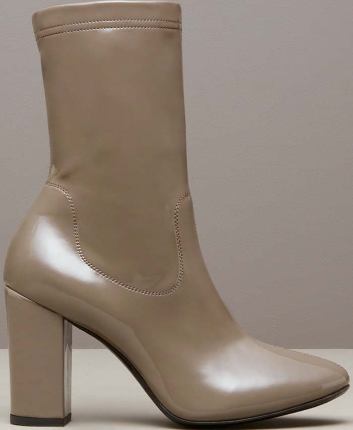 Taupe Kenneth Cole "Krystal" Patent-Leather Boots