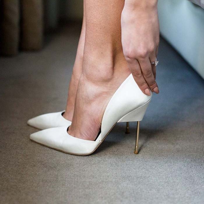 White Kurt Geiger "Bond" Court Pumps