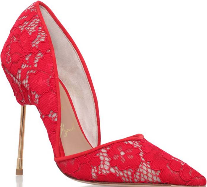 Red Lace Kurt Geiger "Bond" Court Pumps