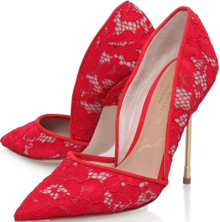 Kurt Geiger Bond Lace Red Pumps