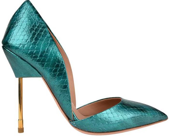 Metallic Snake Kurt Geiger "Bond" Court Pumps